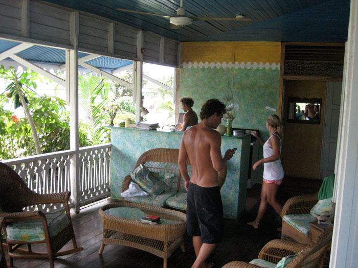 Patio at bocas hostel