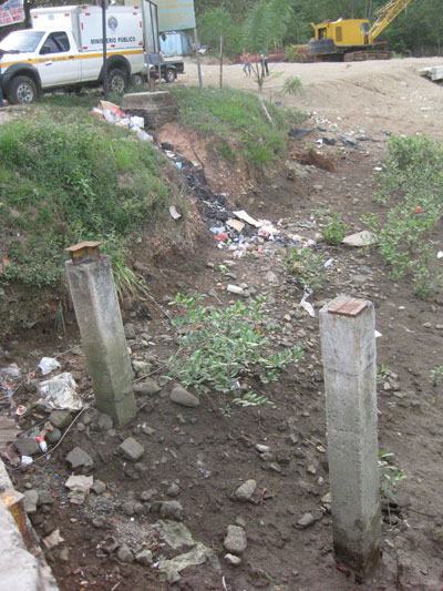 Trash at Puerto Qumbia Boat Dock
