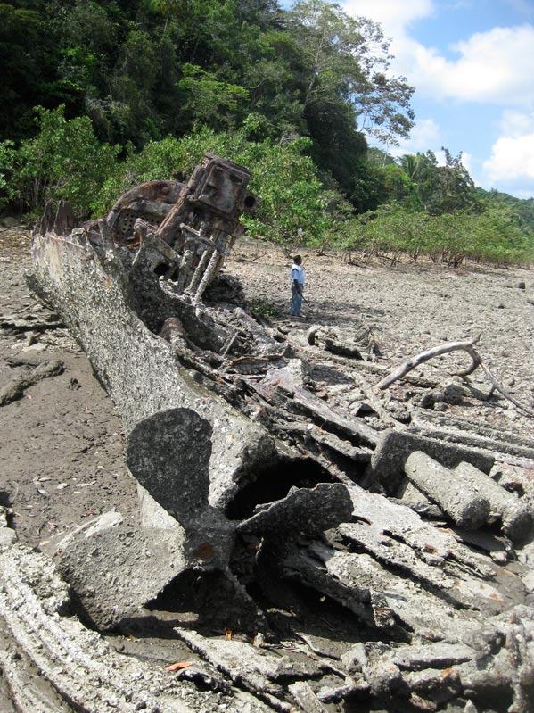 Rusted ship wreck