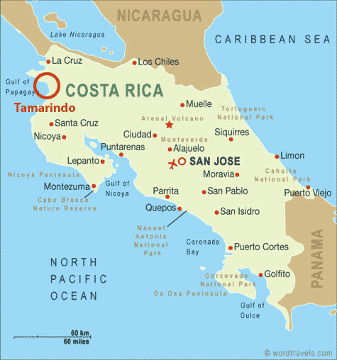 Map of costa rica