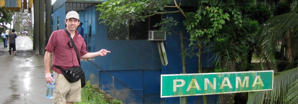 Rick Thompson at the Panamanian border crossing