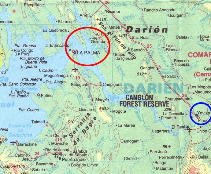 Map La Palma Darien Panama